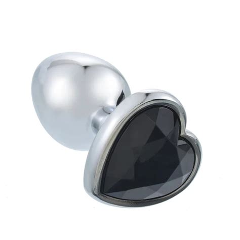 Size Anal Plug Heart Stainless Steel Crystal Anal Plug Removable Butt