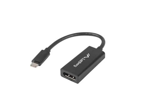 LANBERG Adapter USB CM Displayport F 15cm Czarny AD UC DP 01