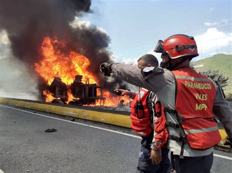 Incendio De Gandola De Gasolina En La Autopista Caracas La Guaira Dej