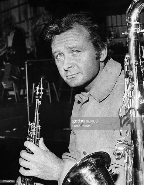 The American jazz musician Stan Getz with a tenor saxophone and a ...