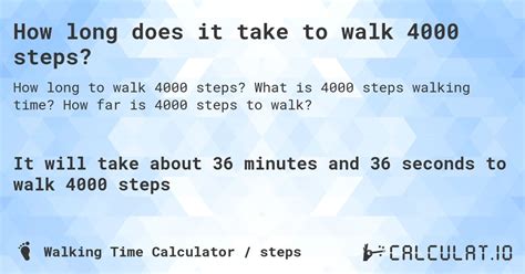 how long does it take to walk 4000 steps
