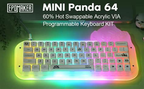 Epomaker Mini Panda Hot Swappable Acrylic Rgb Wired Mechanical Gaming Diy Keyboard Kit