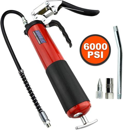 Bravex Grease Gun Heavy Duty Pistol Grip Grease Gun Set 14oz With 18