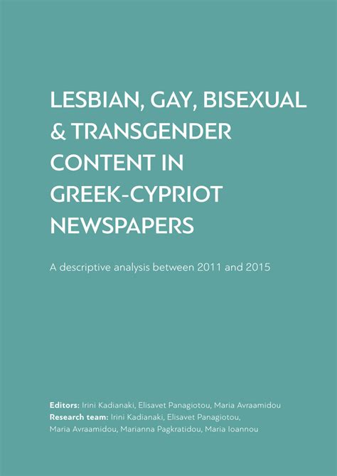 PDF Lesbian Gay Bisexual And Transgender Content In Greek Cypriot Newspapers A Descriptive