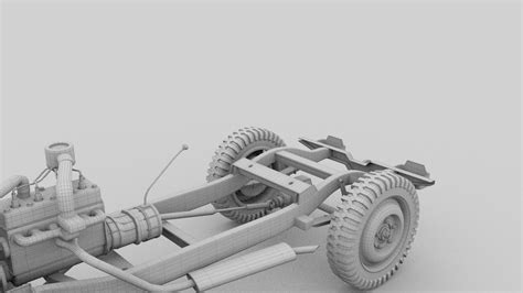 Full W Chassis Jeep Willys Mb Military D Model Cgtrader