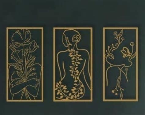 Gold Woman Wall Art Set Naked Woman Wall Decor Wall Decor Set Of Above Bed Art Female Body