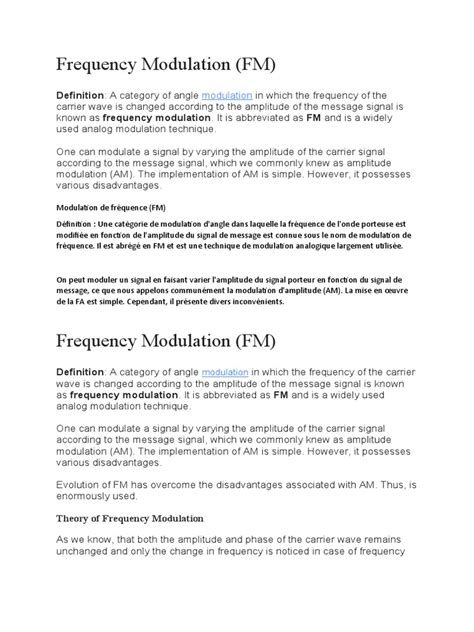 Frequency Modulation | PDF | Frequency Modulation | Sound Production