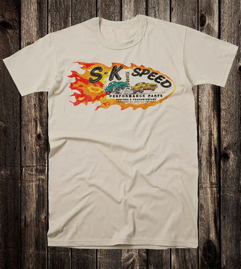 Retro Hot Rod Tee T Shirt Drag Race Racing SK Speed Shop Lindenhurst NY EBay
