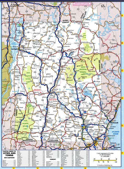 Map of New Hampshire roads and highways.Free printable road map of New