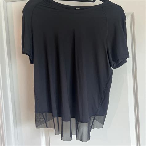 Black Breathable Lulu T Shirt Size 8 Depop