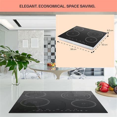 Virtuosa Ceramic Glass Hob Built In Oven Cooker 6500W 59x52cm