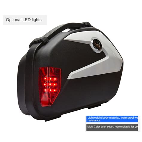 WMOTO WATERPROOF V SIDE BOX ABS PLASTIC WITH LED LIGHT HARD SHEILD NAKED BIKE SCOOTER RT