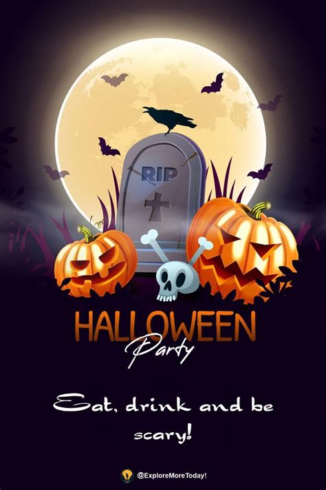 Eat Drink And Be Scary Halloween Wishes Halloween Poster Zombie