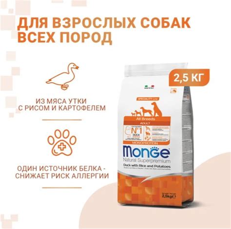 Сухой корм Monge Dog Speciality Line Monoprotein для взрослых собак ...