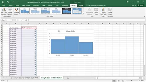 Microsoft Excel 2016 Creating Histogram Charts Part One Youtube