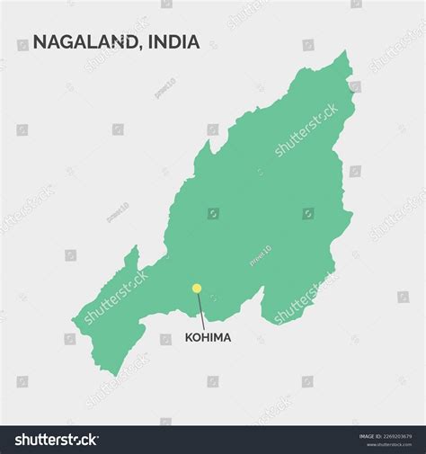 Nagaland State Map Capital Kohima Marked 库存矢量图（免版税）2269203679