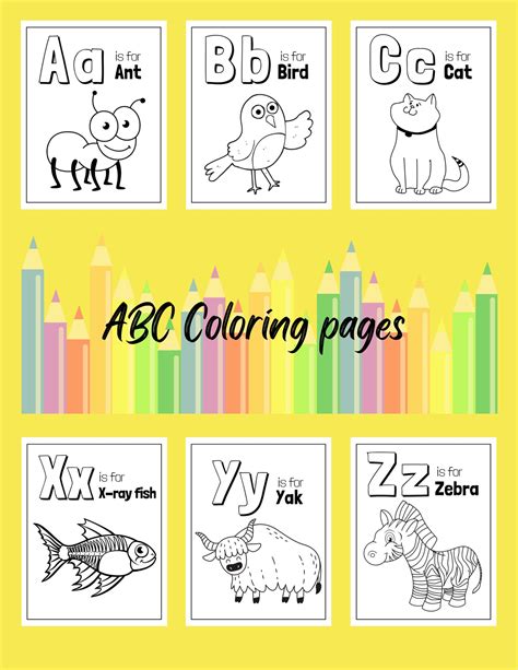 ABC Coloring Pages - Etsy