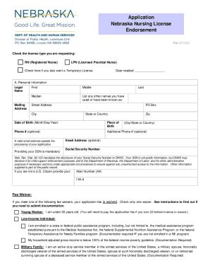 Form Ne Nursing License Endorsement Fill Online Printable