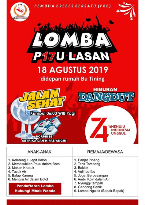 Pamflet Lomba 17 Agustus Materi Belajar Online