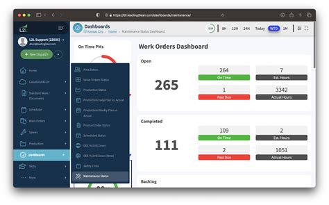 Maintenance Status Dashboard – L2L