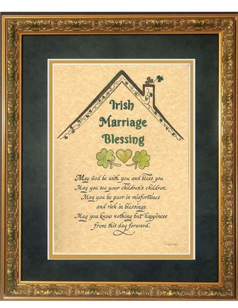 Irish Marriage Wedding Blessing for Bride and Groom with shamrocks and ...