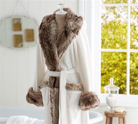 Faux Fur Robe Ivory Caramel Ombre Pottery Barn