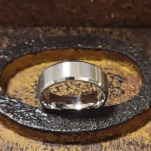 Custom Engraved Men's Silver Promise Ring or Wedding Ring Handwriting ...