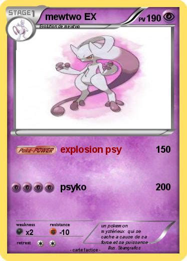 Pokémon mewtwo EX 405 405 explosion psy Ma carte Pokémon