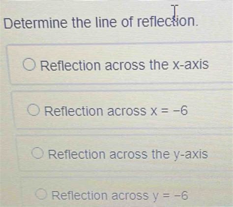 Solved Determine The Line Of Reflection Reflection Across The X Axis