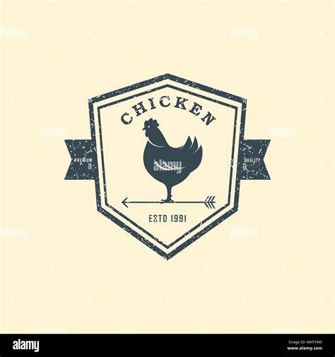 Premium Chicken Logo Labels Badges And Design Elements Retro Style Vector Illustration Stock