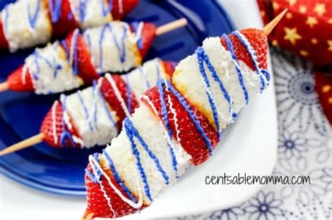 Patriotic Strawberry Shortcake Kabobs Recipe Centsable Momma