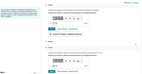Solved A4 kg block is launched up a frictionless inclined | Chegg.com