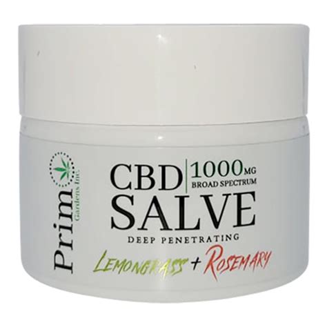 Cbd Salve 1000mg Full Spectrum Lemongrass And Rosemary 2 Oz Jar Primo Gardens Cbd