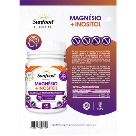 Magn Sio Inositol Mg C Psulas Sunfood Clinical Em Promo O Na