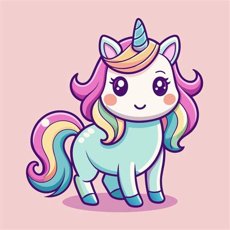 A Cute Unicorn In Kawaii Style Premium Ai Generated Vector