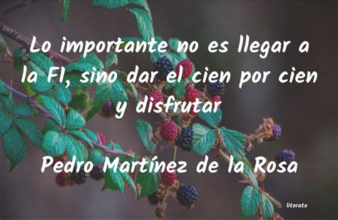 Pedro Martínez de la Rosa Lo importante no es llegar a l