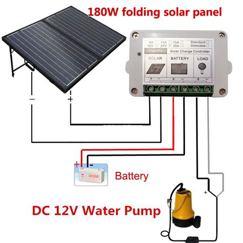 V Solar Submersible Water Pump Kit W Mono Fold Solar Panel For