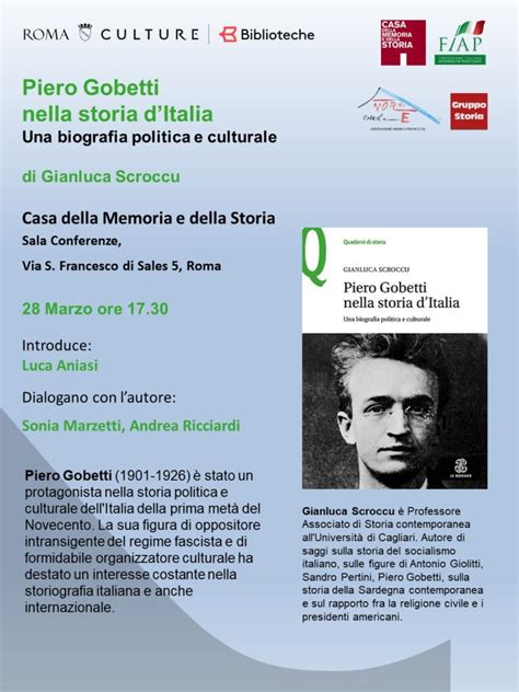 Piero Gobetti Nella Storia D Italia Presentazione A Roma