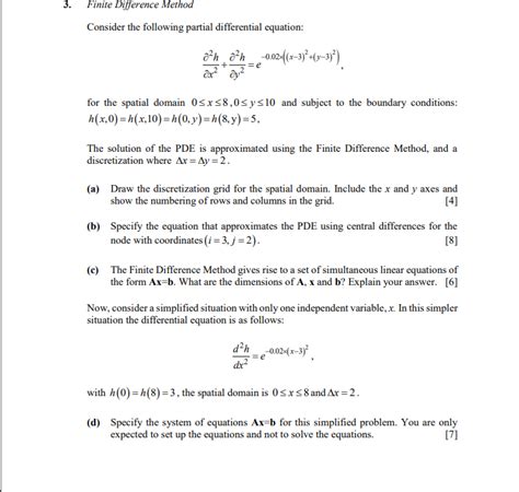 Solved Finite Difference Method Consider The Following Chegg