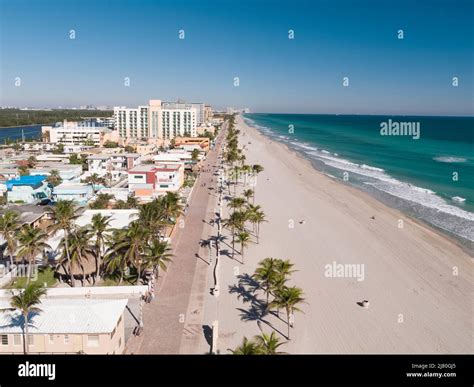 aerial view  hollywood beach florida usa stock photo alamy