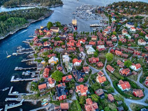 Aerial View Of Sandhamn In Stockholm Archipelago Stock Photo