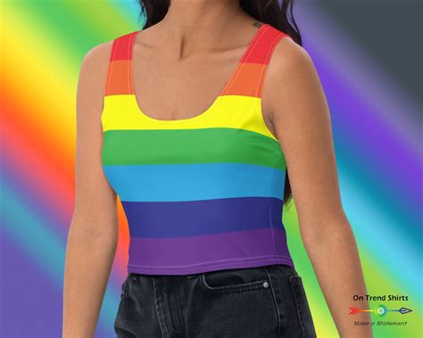 Rainbow Crop Top Cropped Gay Pride Tank Top LGBT Crop Top Queer