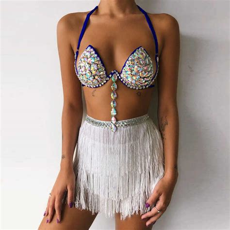 2019 Summer Sexy Handmade Beaded Bright Diamond Bikini Set