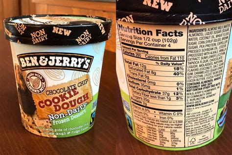 Ben And Jerrys Non Dairy Chocolate Chip Cookie Dough Nutritional Info