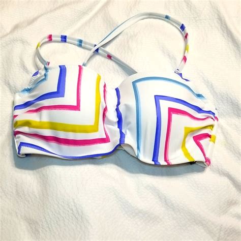 Shade Shore Swim Nwt Light Lift Underwire Cross Back Tie Adjustable Swim Bikini Bra Top