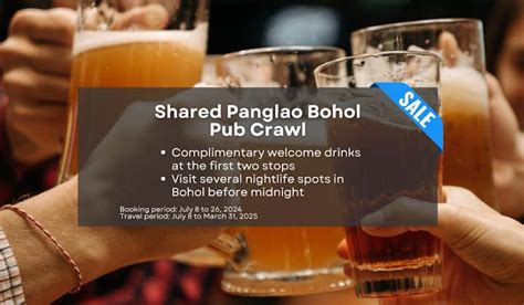 Shared Panglao Bohol Pub Crawl With Welcome Drinks Guide To The