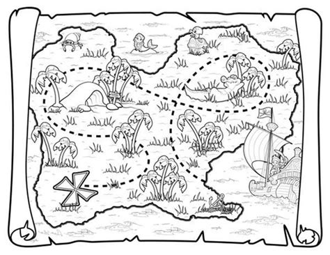 Mapa Do Tesouro Para Colorir - 77+ Desenhos do Mapa do Tesouro para Colorir/Pintar