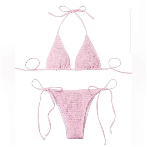 Swim Womens Piece Triangle Bathing Suit Halter Top Tie Side Thong Bikini Swims Poshmark