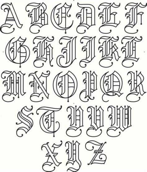 Gangster Tattoo Letter Font Dolfpdf