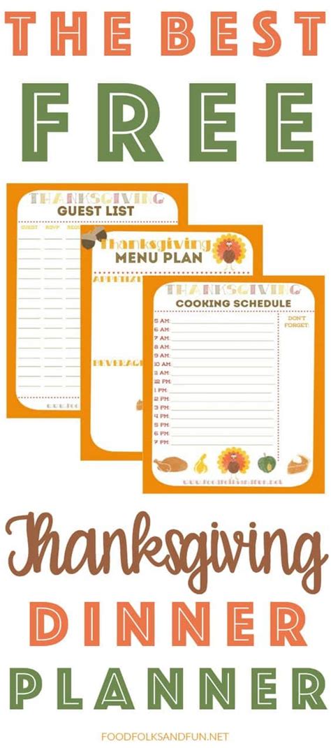 Thanksgiving Planner Free Printables Food Folks And Fun